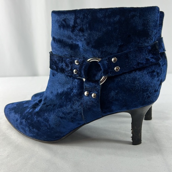 OPENING CEREMONY Women's Sage Velvet Booties, Eclipse Blue - Picture 5 of 12
